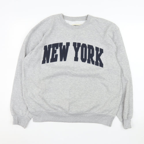 New York Popular Men's Grey Crew Neck Sweatshirt L
