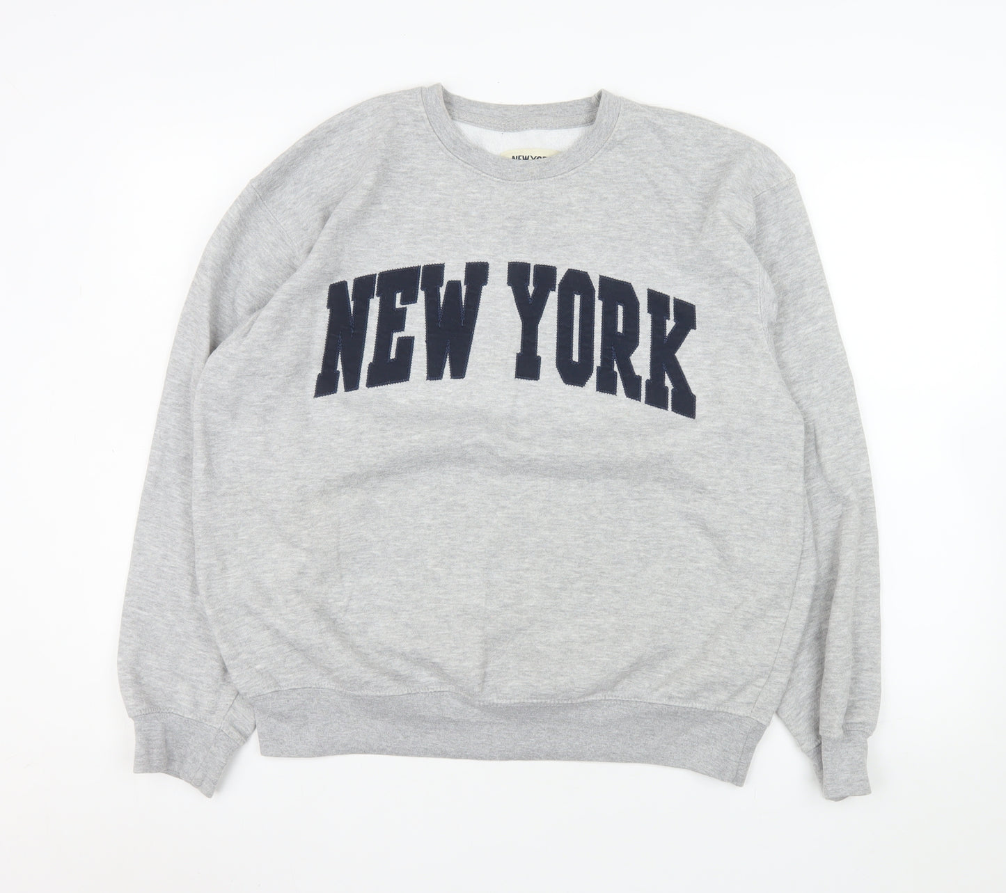 New York Popular Men's Grey Crew Neck Sweatshirt L