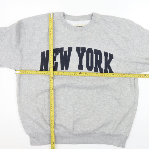 New York Popular Men's Grey Crew Neck Sweatshirt L