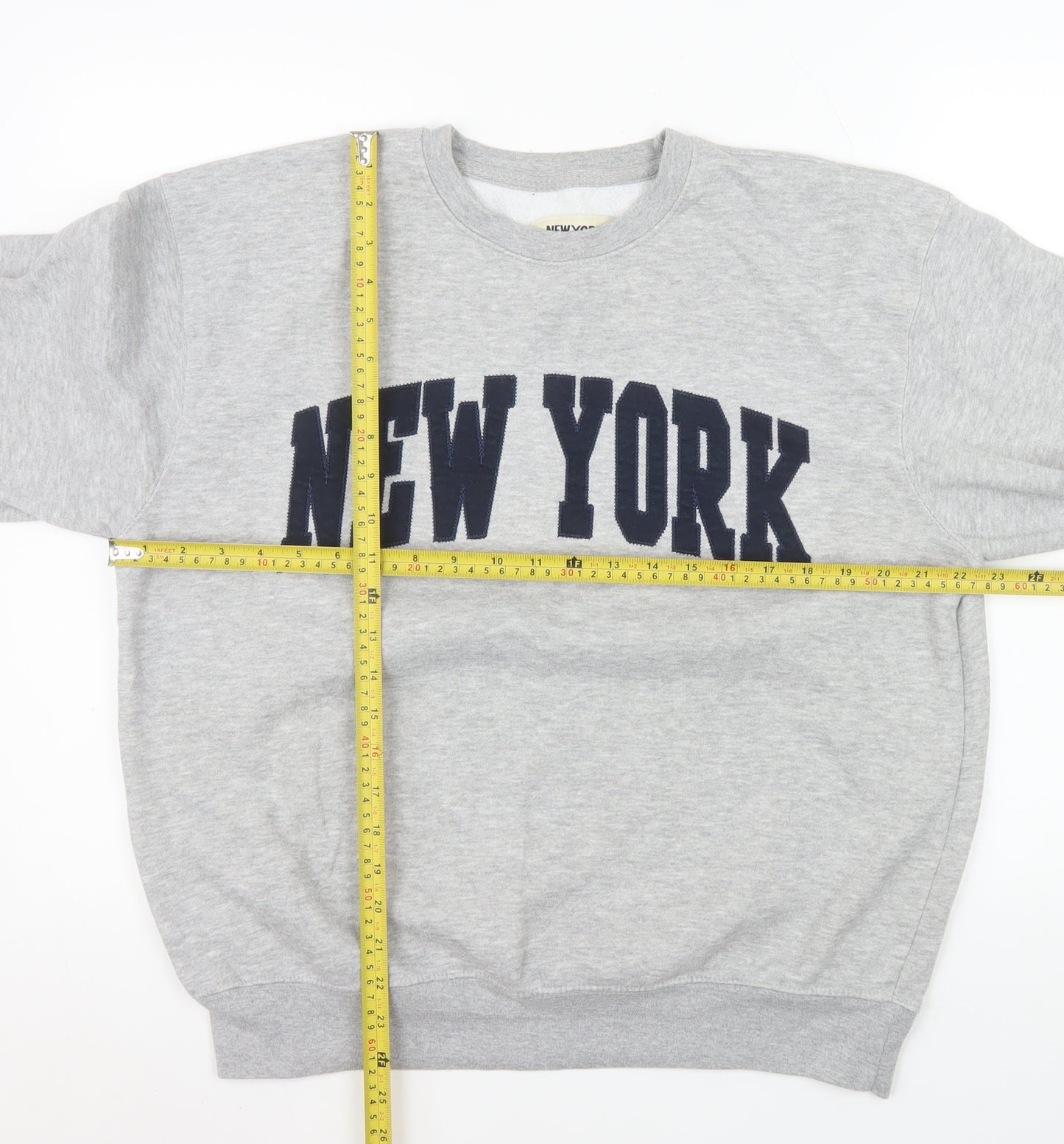 New York Popular Men's Grey Crew Neck Sweatshirt L