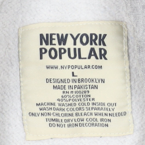 New York Popular Men's Grey Crew Neck Sweatshirt L