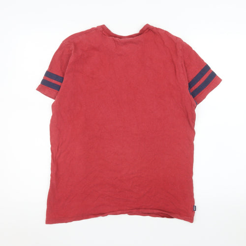 Superdry Men Red Organic Cotton Crew Neck Short Sleeve T-Shirt Size L
