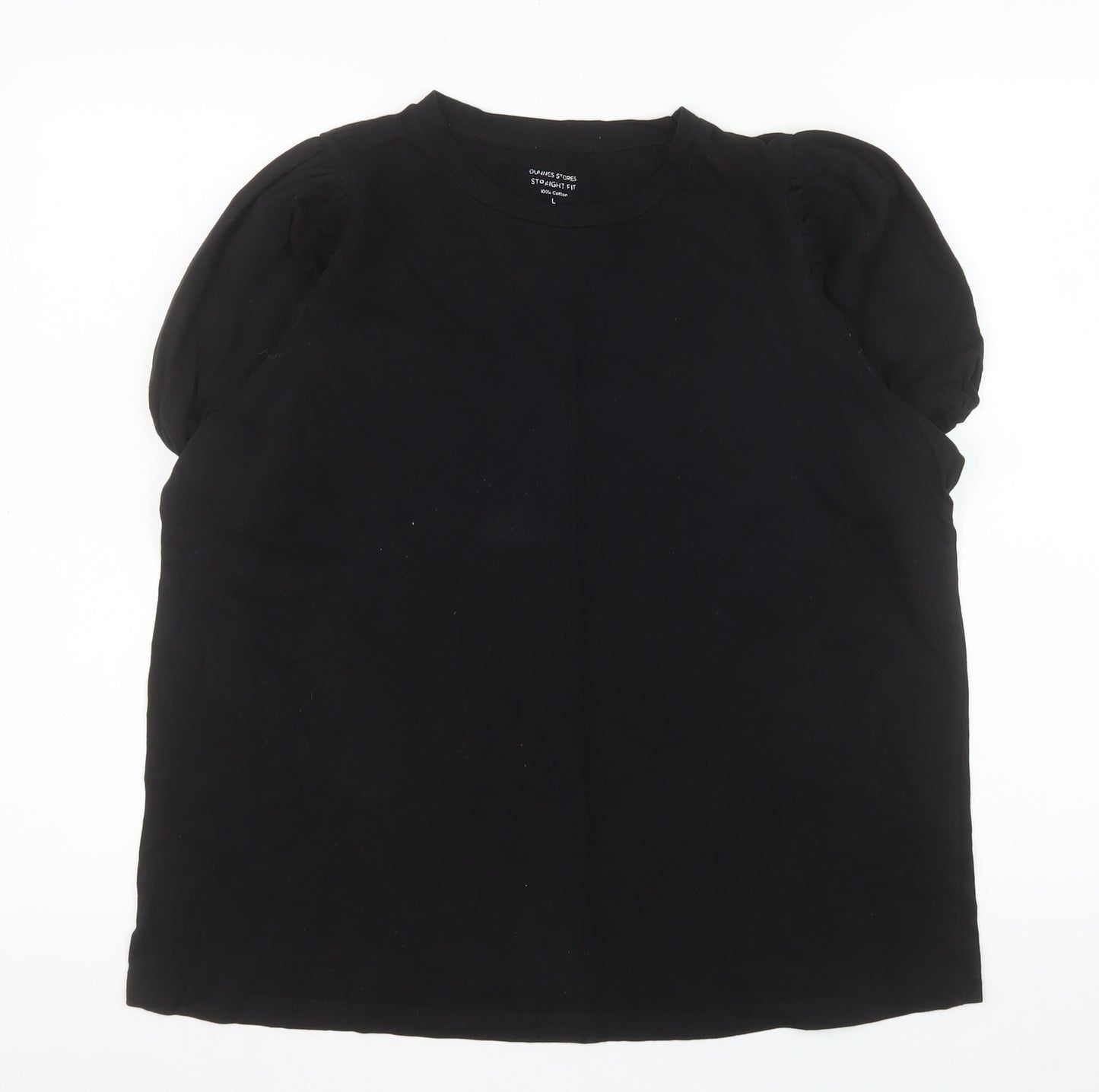 Dunnes Stores Women's Black Cotton Puff Sleeve T-Shirt Size L