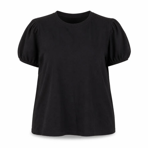 Dunnes Stores Women's Black Cotton Puff Sleeve T-Shirt Size L