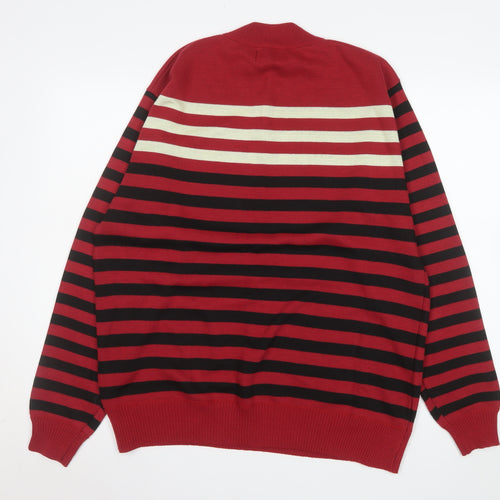 Pierre Cardin Men's Red Striped 1/2 Zip Sweatshirt Size L