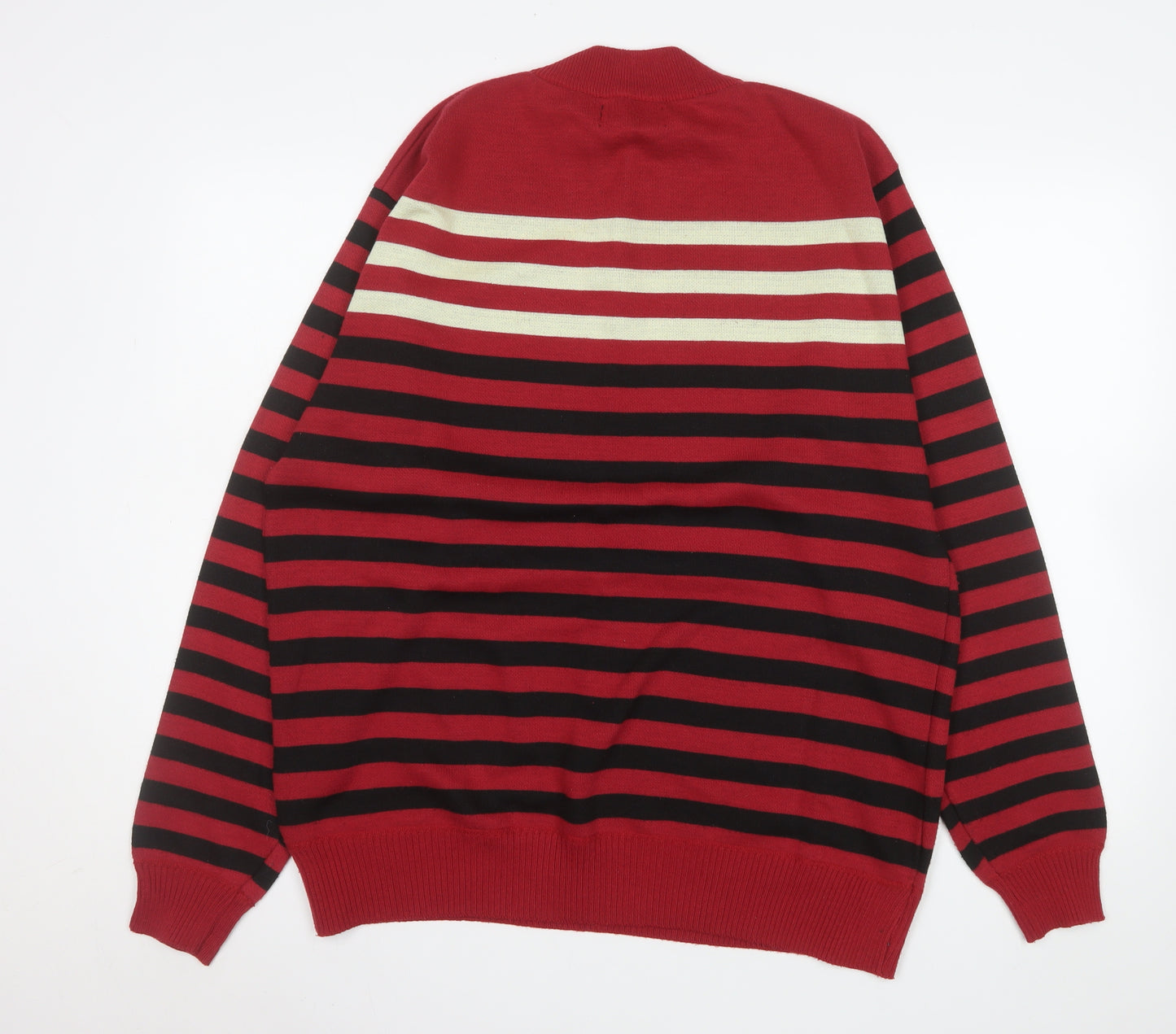 Pierre Cardin Men's Red Striped 1/2 Zip Sweatshirt Size L