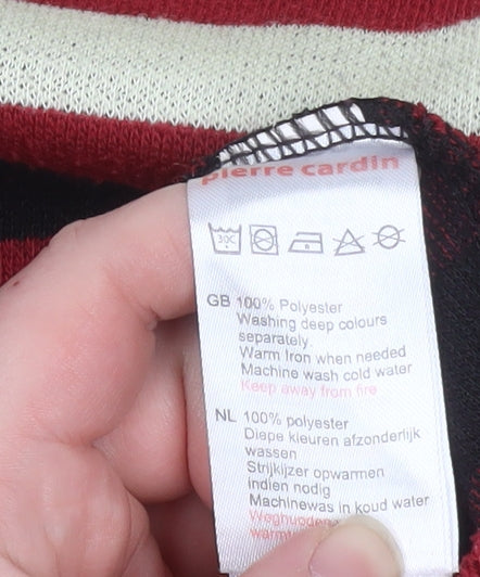 Pierre Cardin Men's Red Striped 1/2 Zip Sweatshirt Size L