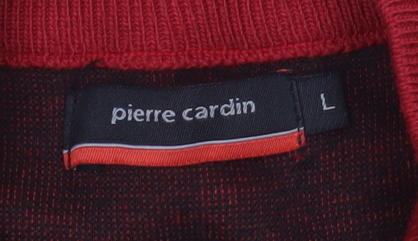 Pierre Cardin Men's Red Striped 1/2 Zip Sweatshirt Size L