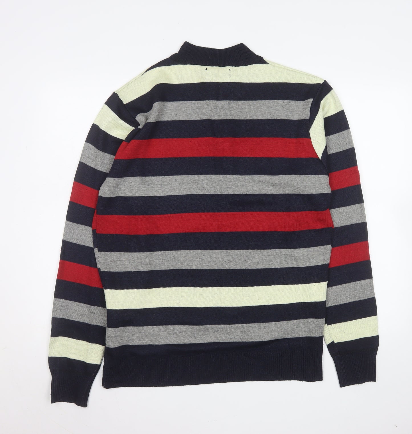 Pierre Cardin Men's Multicoloured Stripe 1/2 Zip Mock Neck Sweatshirt L