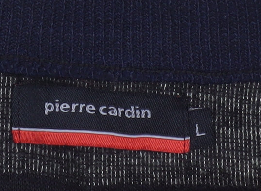 Pierre Cardin Men's Multicoloured Stripe 1/2 Zip Mock Neck Sweatshirt L