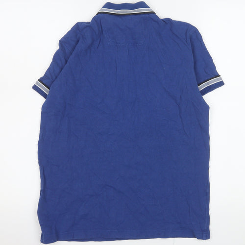 BOSS Men's Blue Cotton Regular Fit Polo Shirt Size S