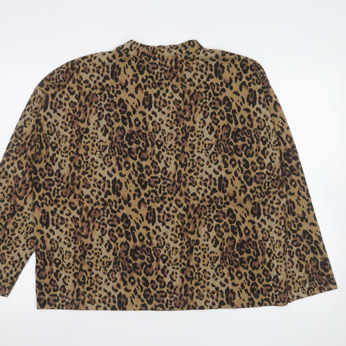 Marks and Spencer Womens Brown Leopard Print Pullover Sweatshirt Size 16