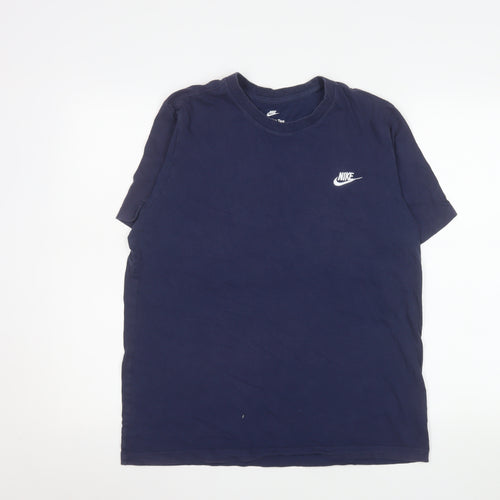 Nike Men’s Blue Large Crew Neck Sports Cotton T-Shirt