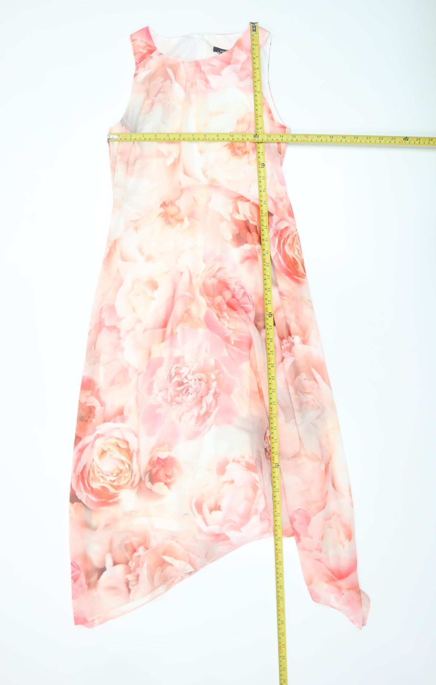 Wallis Womens Floral Asymmetric Midi Dress Size 8 Multicoloured Sleeveless