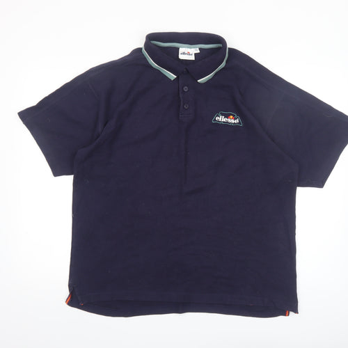 Ellesse Men's Blue XL Vintage Polo Shirt Embroidered Sportswear