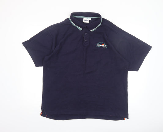 Ellesse Men's Blue XL Vintage Polo Shirt Embroidered Sportswear