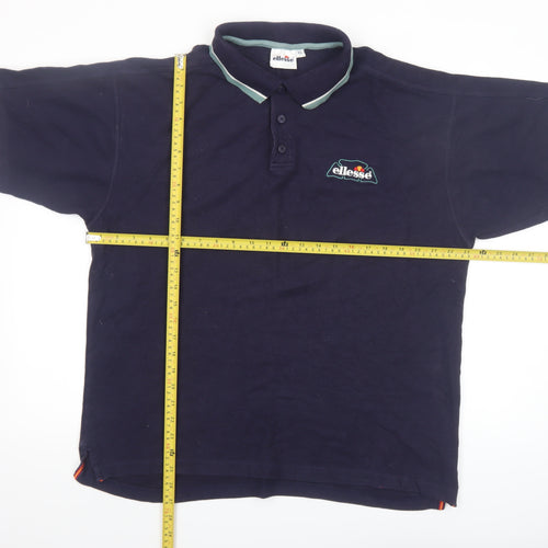 Ellesse Men's Blue XL Vintage Polo Shirt Embroidered Sportswear