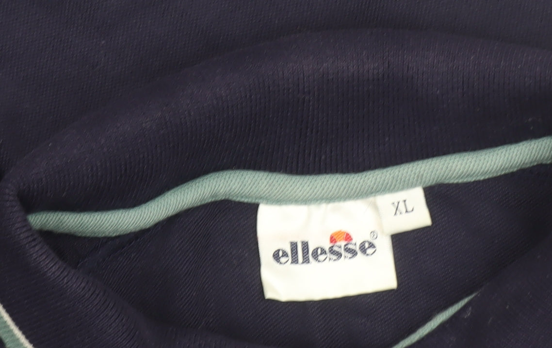 Ellesse Men's Blue XL Vintage Polo Shirt Embroidered Sportswear