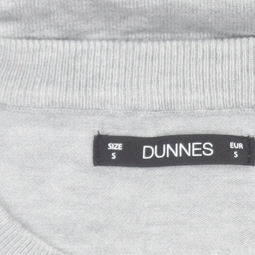 Dunnes Womens Grey Star Knit Crew Neck Pullover Jumper Size S
