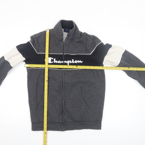 Champion Boys Grey Track Jacket XL 14 Years Full Zip Logo Sportswear