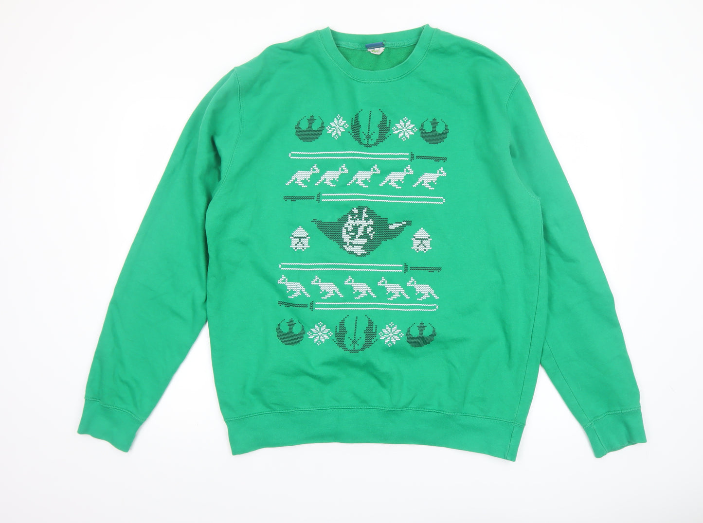 Star Wars Men’s Green Yoda Graphic Pullover Sweatshirt L