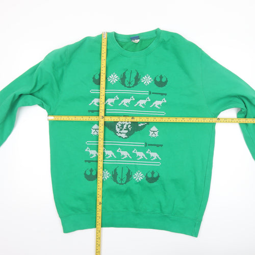 Star Wars Men’s Green Yoda Graphic Pullover Sweatshirt L