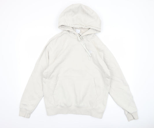 Nike Women Beige Pullover Hoodie Small Cotton Blend Logo Casual