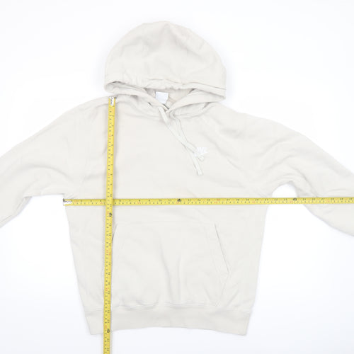 Nike Women Beige Pullover Hoodie Small Cotton Blend Logo Casual