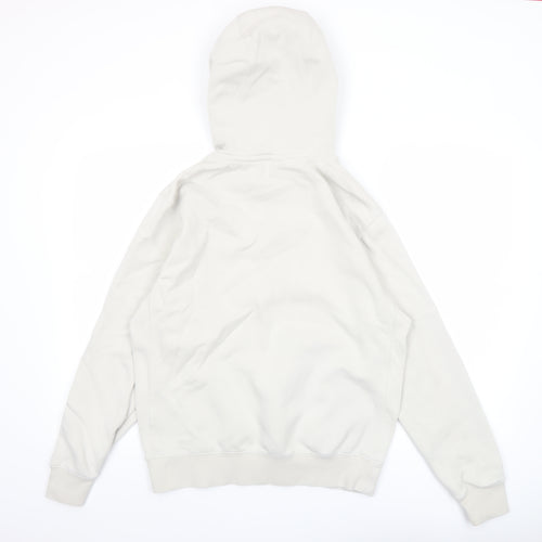 Nike Women Beige Pullover Hoodie Small Cotton Blend Logo Casual