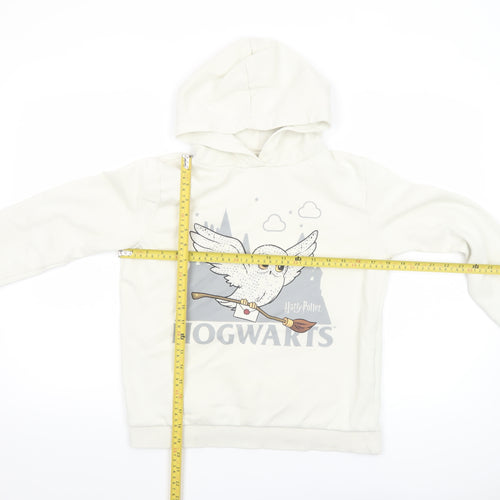 Harry Potter Girls White Pullover Hoodie 13-14 Years Hedwig Hogwarts Graphic