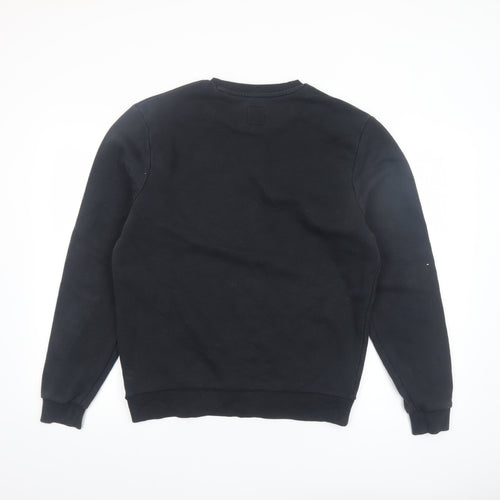 Jack Wills Men Black Medium Sweatshirt Pullover Crew Neck Fleece