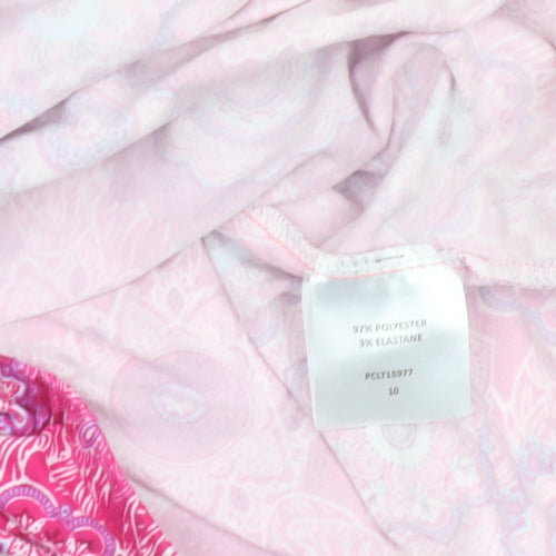 Paco Boutique Womens Pink Floral Tunic Long Sleeve Blouse Size 10