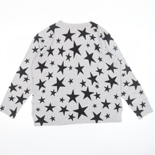 Marks and Spencer Women’s Grey Star Print Acrylic Jumper Size 16