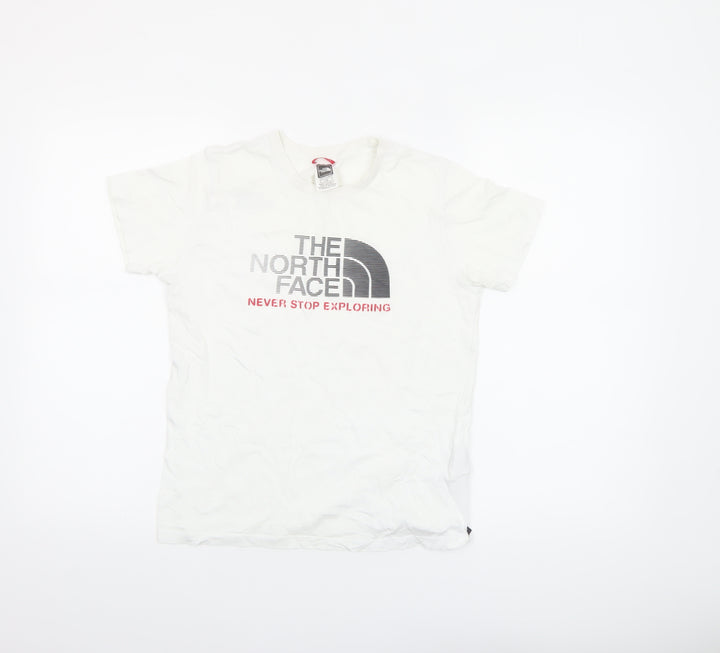 The North Face Boys White Logo Outdoor Graphic Cotton T-Shirt Size L