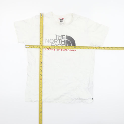 The North Face Boys White Logo Outdoor Graphic Cotton T-Shirt Size L