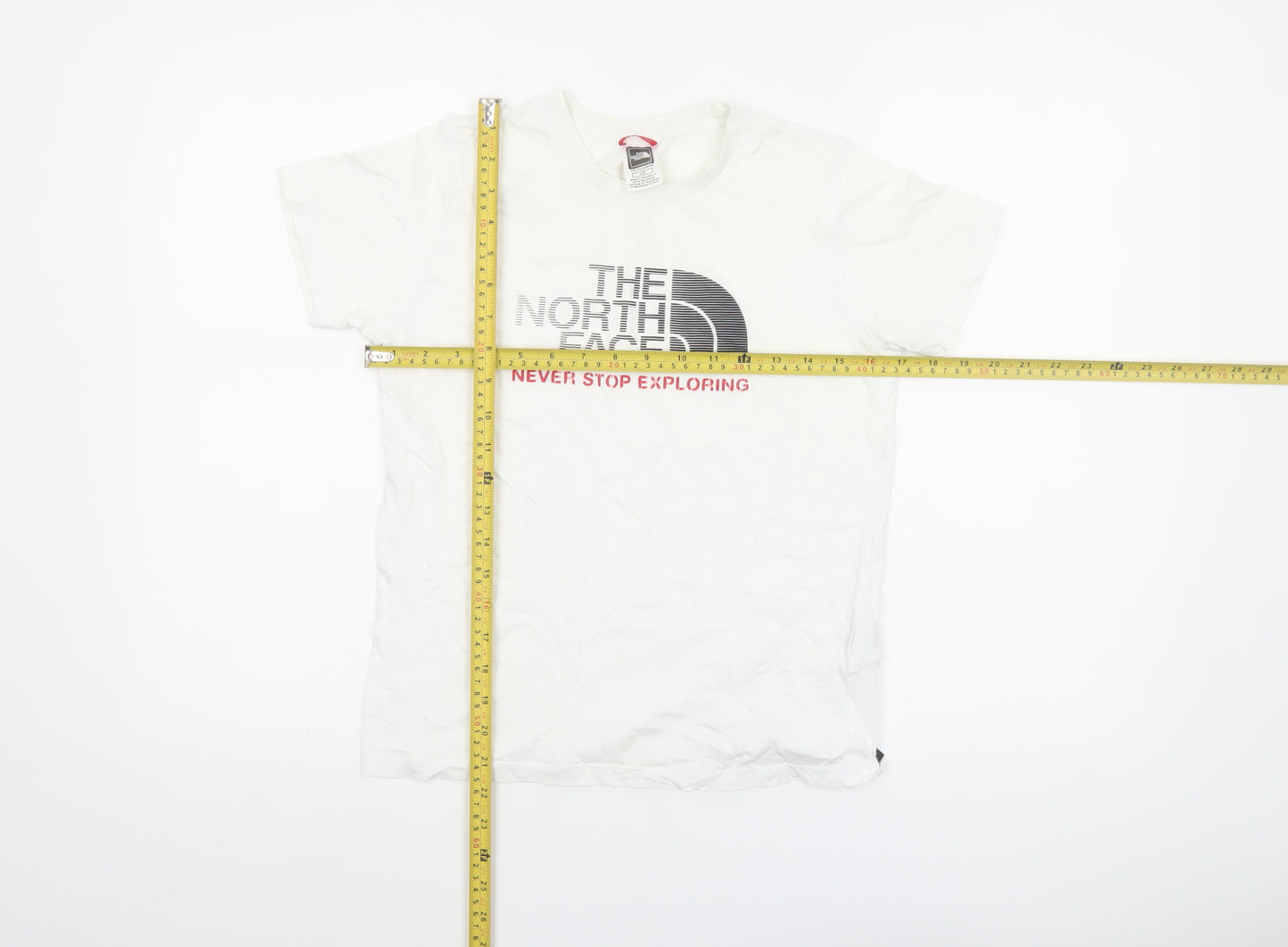 The North Face Boys White Logo Outdoor Graphic Cotton T-Shirt Size L