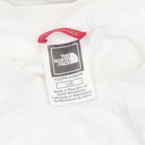 The North Face Boys White Logo Outdoor Graphic Cotton T-Shirt Size L