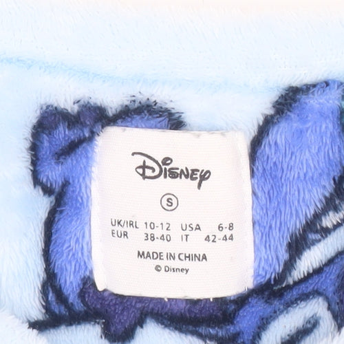 Disney Stitch Blue Fleece Women's Long Sleeve Nightshirt Size 10-12