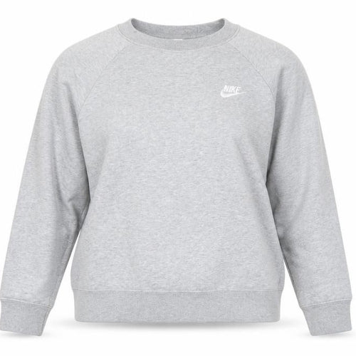 Nike Women Grey Crew Neck Long Sleeve Cotton Blend Sweatshirt L