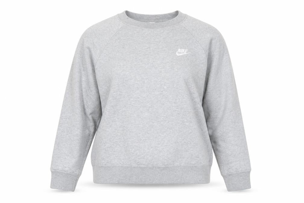 Nike Women Grey Crew Neck Long Sleeve Cotton Blend Sweatshirt L