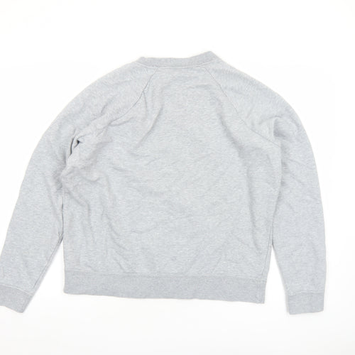 Nike Women Grey Crew Neck Long Sleeve Cotton Blend Sweatshirt L