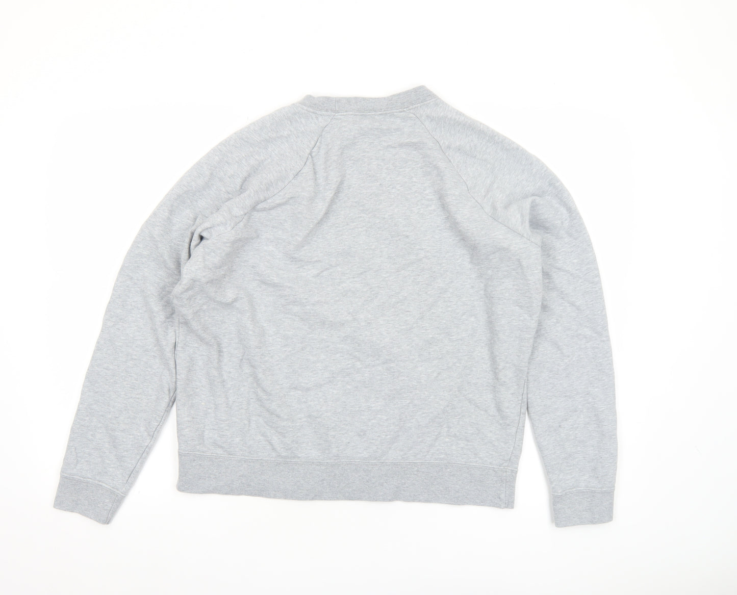 Nike Women Grey Crew Neck Long Sleeve Cotton Blend Sweatshirt L