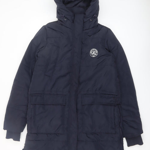 Queens Park Rangers Womens Blue Size 14 Long Hooded Puffer Coat