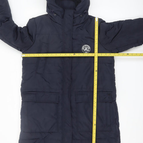 Queens Park Rangers Womens Blue Size 14 Long Hooded Puffer Coat