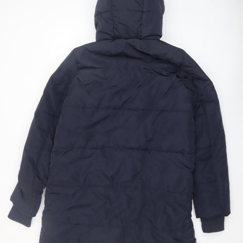 Queens Park Rangers Womens Blue Size 14 Long Hooded Puffer Coat