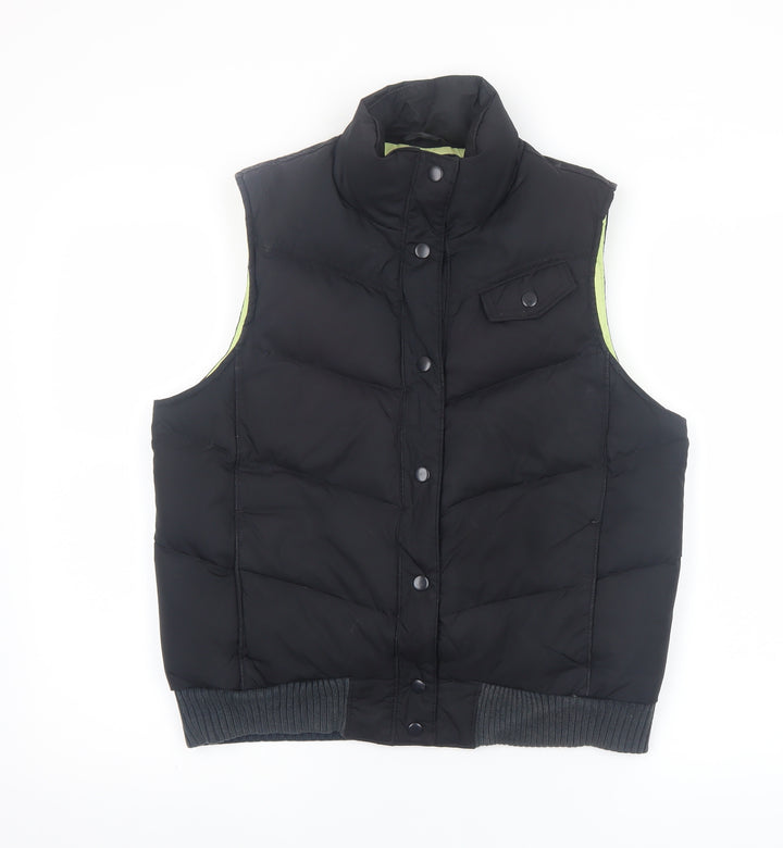 GAP Womens Black Puffer Waistcoat M Down Filled Winter Vest
