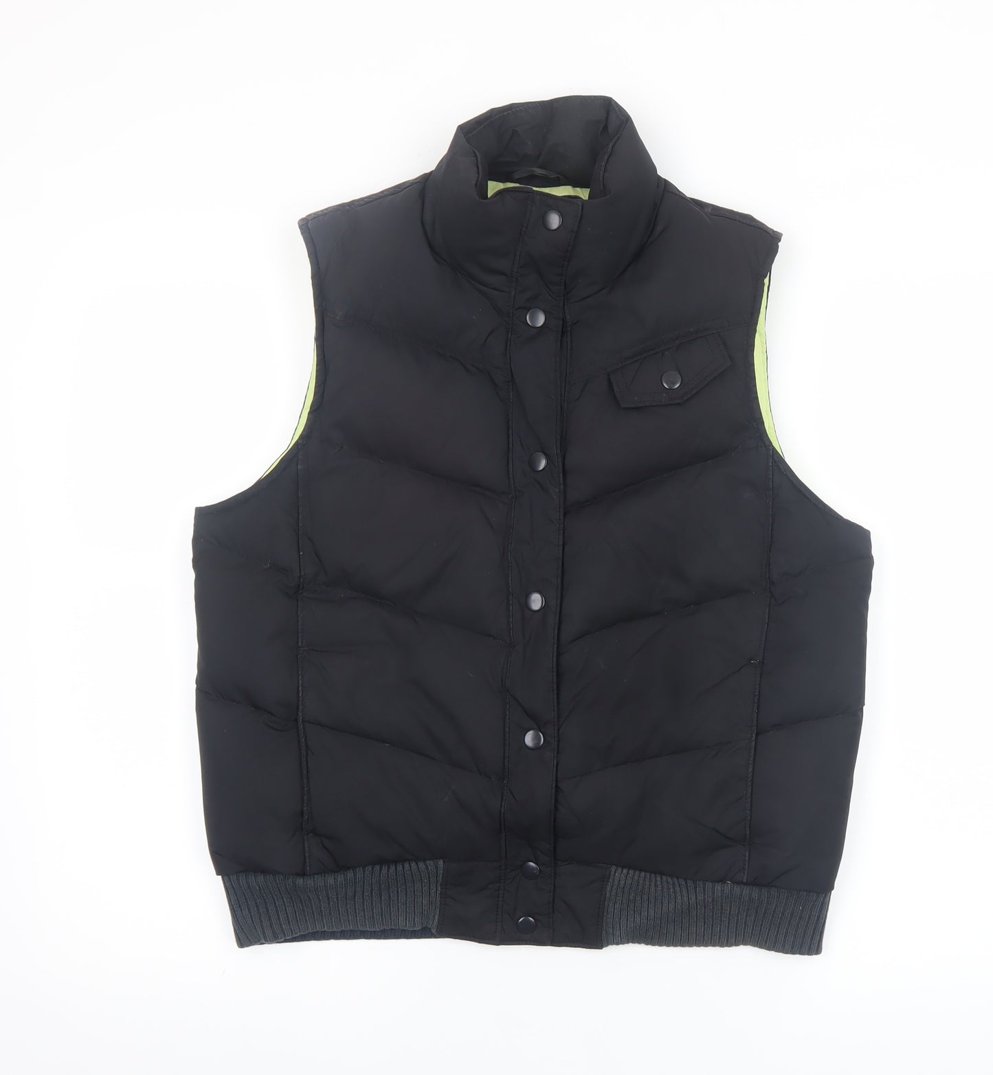 GAP Womens Black Puffer Waistcoat M Down Filled Winter Vest