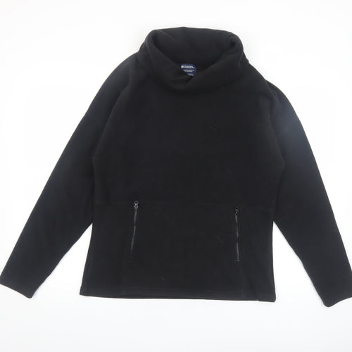 Mountain Warehouse Women Black Fleece Pullover Sweatshirt UK 12