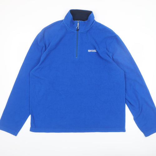 Regatta Mens Blue Fleece 1/4 Zip Pullover Sweatshirt Size L