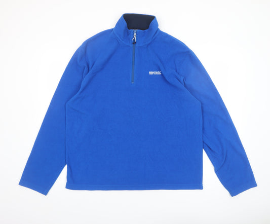 Regatta Mens Blue Fleece 1/4 Zip Pullover Sweatshirt Size L